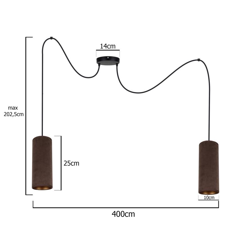 Deckenleuchte an Kabel AVALO 2xE27/60W/230V Spinne Braun/Kupfer