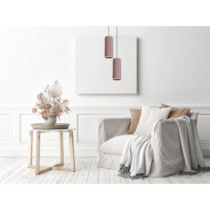 Deckenleuchte an Kabel AVALO 2xE27/60W/230V Ø 20 cm rosa/kupferfarben