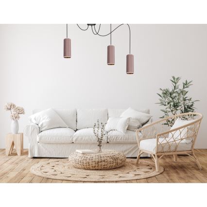 Deckenleuchte an Kabel AVALO 3xE27/60W/230V Spinne rosa/kupferfarben