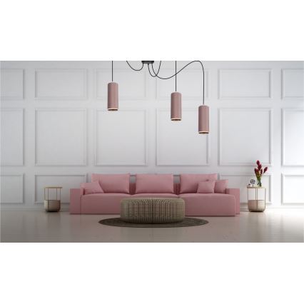 Deckenleuchte an Kabel AVALO 3xE27/60W/230V Spinne rosa/kupferfarben