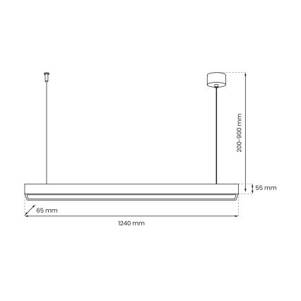 Deckenleuchte an Kabel LUNGO T8 1xG13/18W/230V schwarz