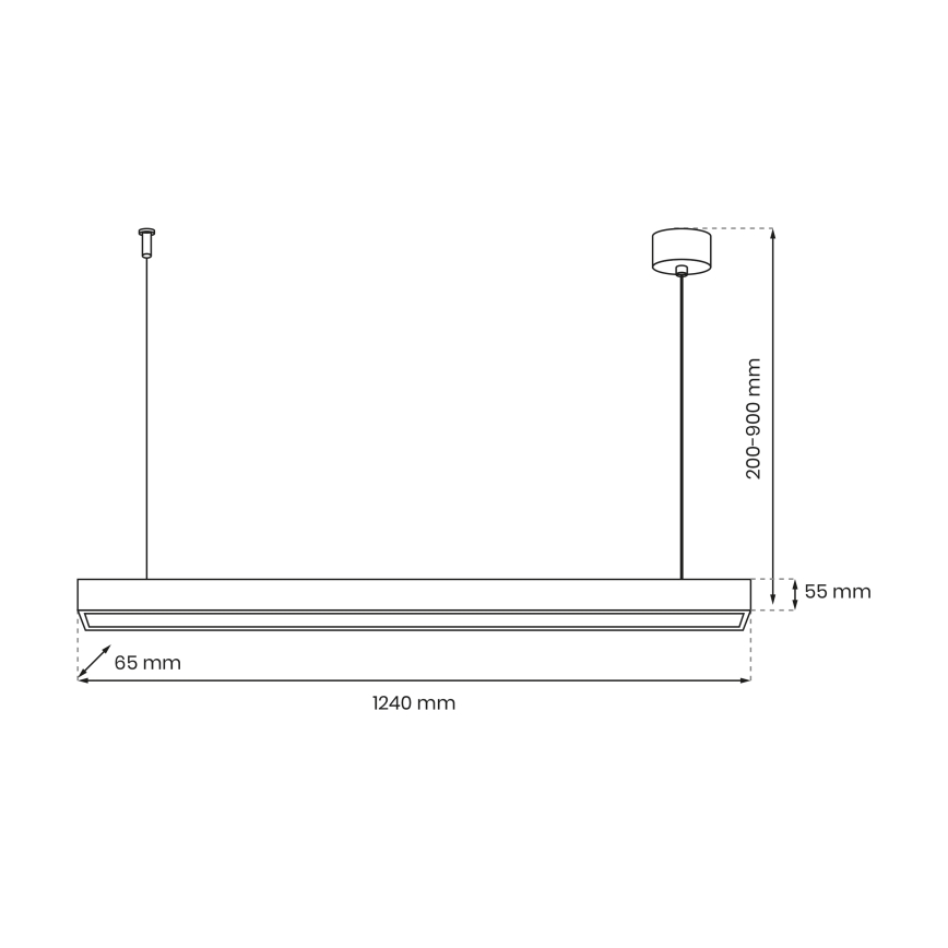 Deckenleuchte an Kabel LUNGO T8 1xG13/18W/230V schwarz