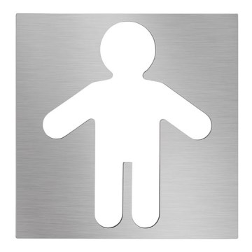 Männer-Piktogramm 12x12 cm Edelstahl/silberfarben