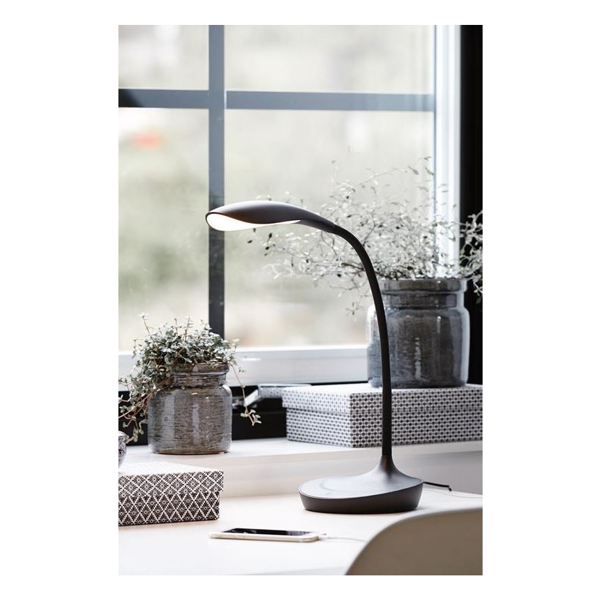 Markslöjd 106094 - LED Dimmbare Tischlampe mit USB SWAN LED/4,6W/230V