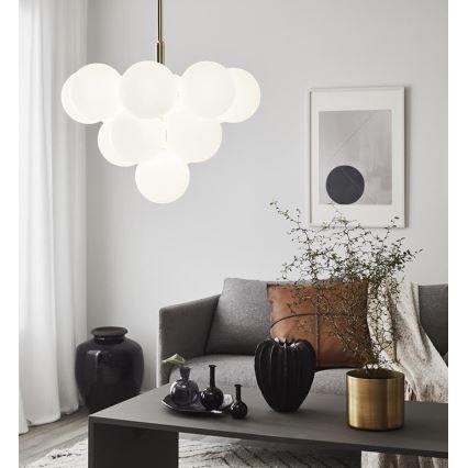 Markslöjd 107903 - Pendelleuchte an Stange MERLOT 13xG9/20W/230V Ø 56 cm weiß/gold