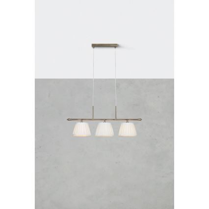 Markslöjd 108975 - Pendelleuchte an Kabel OXFORD 3xE14/40W/230V Messing/Weiß