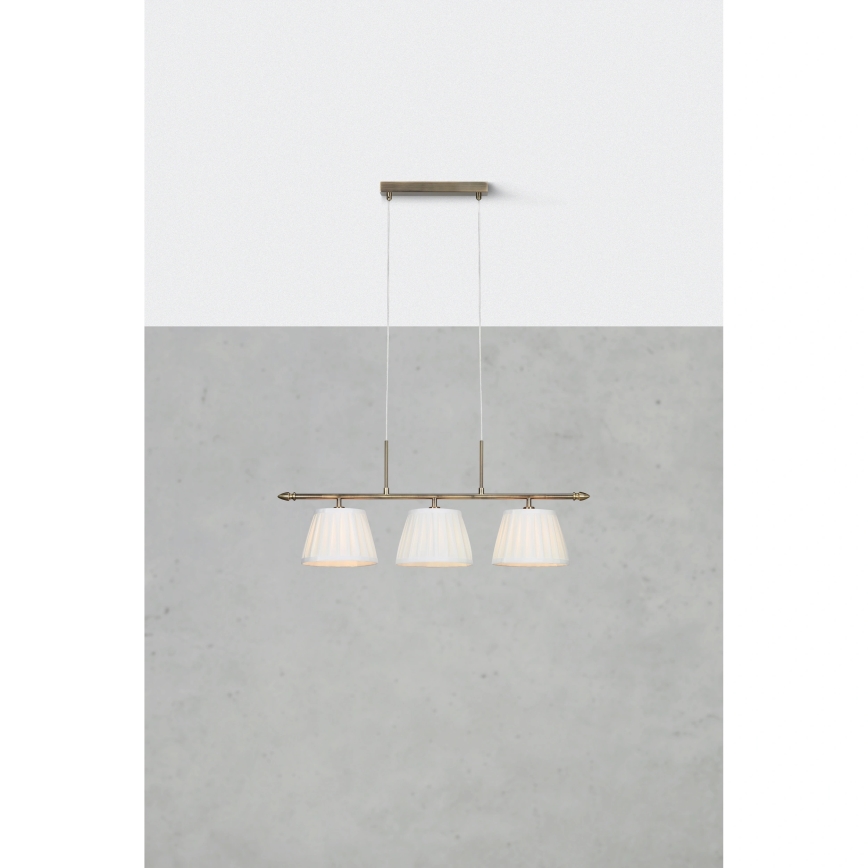 Markslöjd 108975 - Pendelleuchte an Kabel OXFORD 3xE14/40W/230V Messing/Weiß