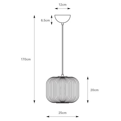 Markslöjd 109008 - Hängeleuchte mit Kabel SOBER 1xE27/40W/230V Ø 25 cm mattchrom