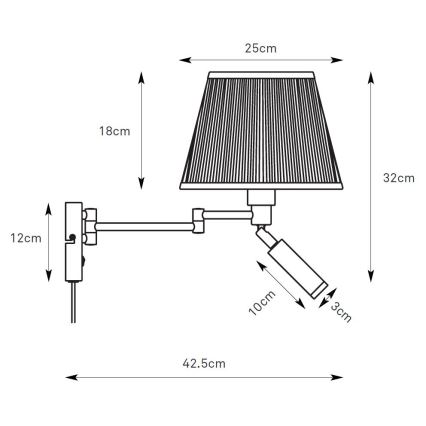 Markslöjd 109016 - LED-Wandleuchte PIVOT 1xE27/40W/230V + LED/4W creme/schwarz