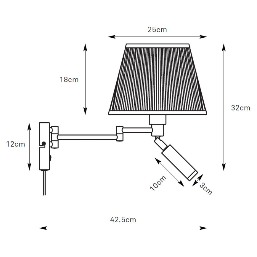 Markslöjd 109017 - LED-Wandleuchte PIVOT 1xE27/40W/230V + LED/4W cremefarben/Messing