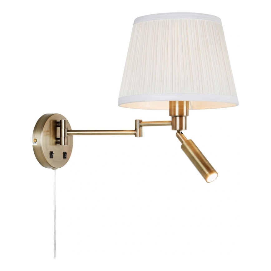 Markslöjd 109017 - LED-Wandleuchte PIVOT 1xE27/40W/230V + LED/4W cremefarben/Messing