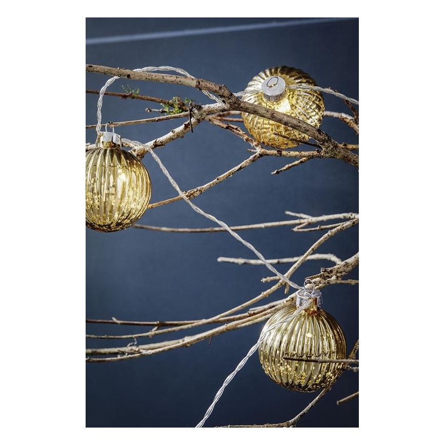 Markslöjd 703781 - LED-Weihnachtslichterkette BIGSOLO 10xLED/3xAA 1,65m warmweiβ