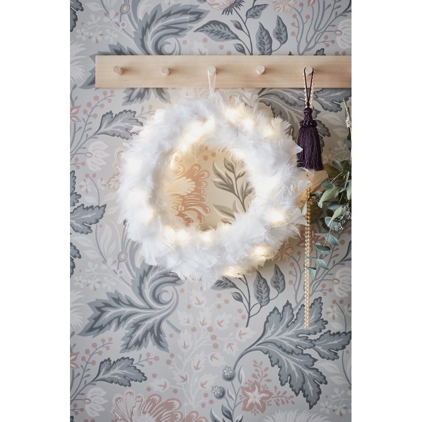 Markslöjd 705290 - LED Weihnachtskranz FEATHER LED/1,2W/3xAA Ø 35 cm
