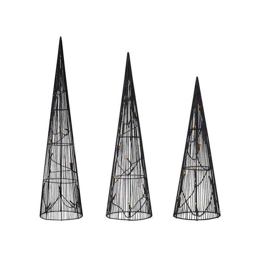 Markslöjd 705748 - SET 3x LED Weihnachtsdekoration DUNGE LED/2,7W/4,5V schwarz