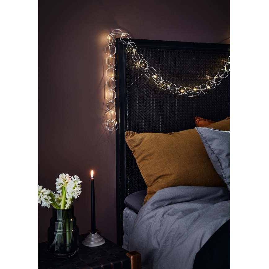 Markslöjd 705753 - LED-Dekorationskette SERVE LED/3xAA 1,9m Silber