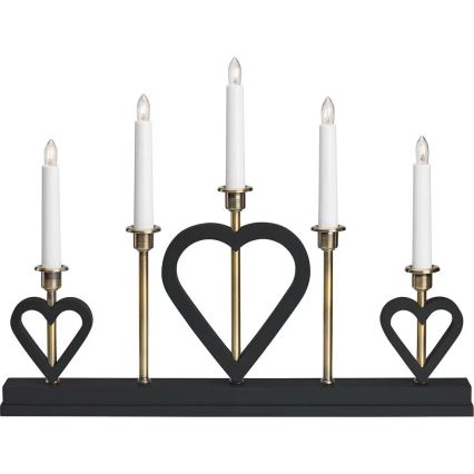 Markslöjd 705938 - Weihnachtsleuchter MELISSA 5xE10/3W/230V Schwarz/Messing