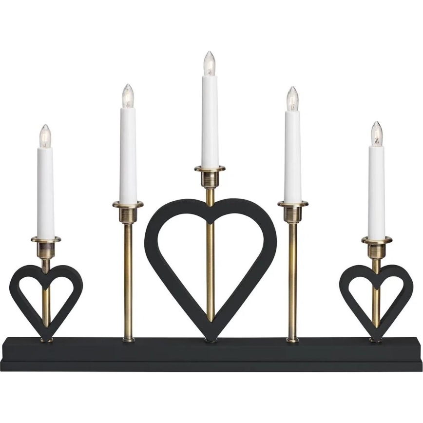 Markslöjd 705938 - Weihnachtsleuchter MELISSA 5xE10/3W/230V Schwarz/Messing