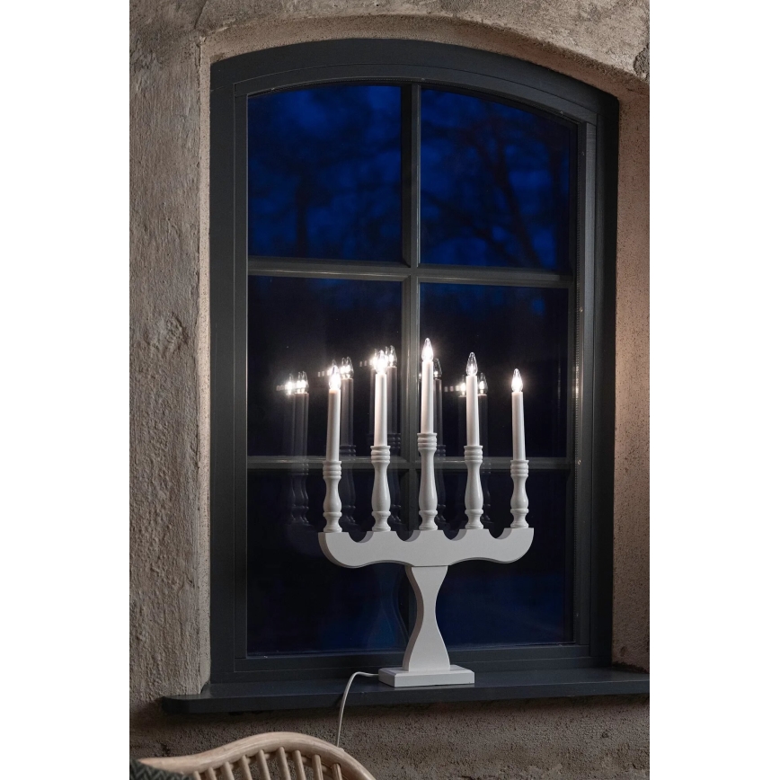 Markslöjd 706278 - Weihnachtsleuchter SVANEHOLM 5xE10/3W/230V Kiefer/weiß