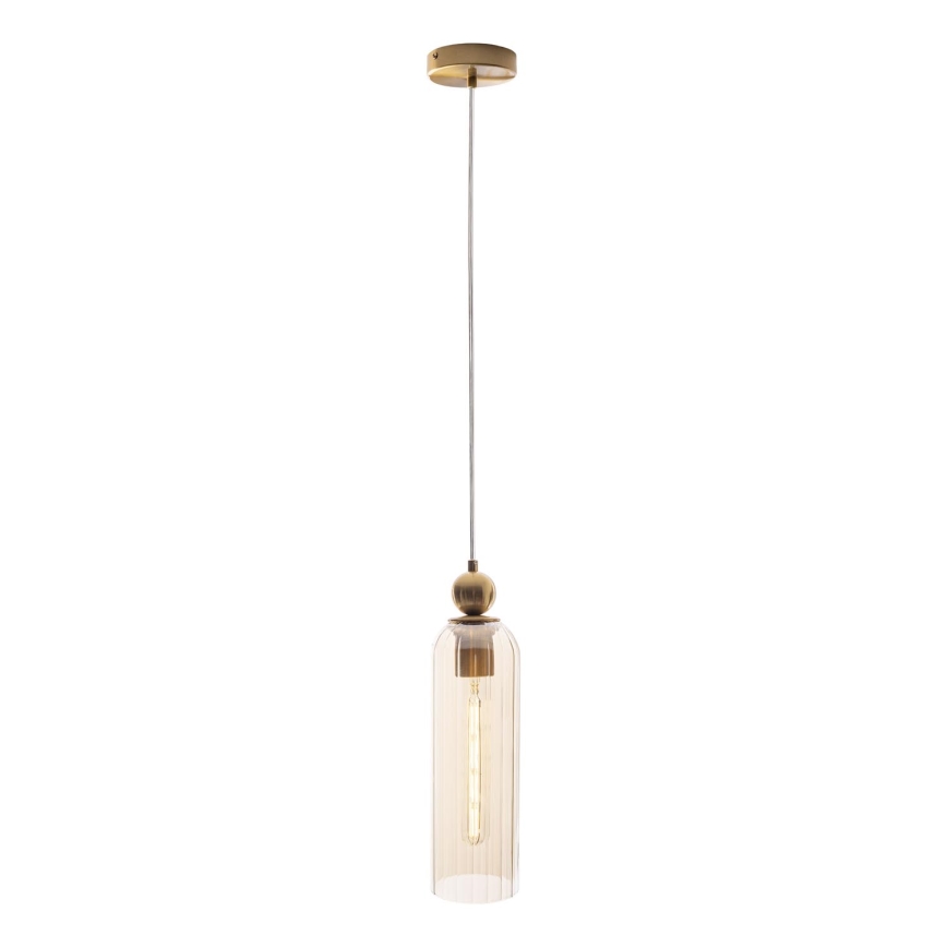 MAXLIGHT P0510 - Hängeleuchte CAMPANILA 1xE27/40W/230V d 10 cm Messing/beige