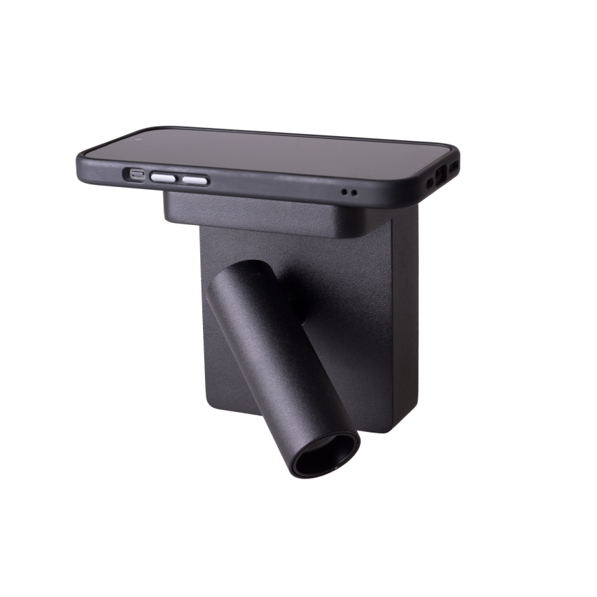MAXLIGHT W0374 - LED-Wandstrahler mit kabelloser Aufladung LOFER LED/7W/230V schwarz