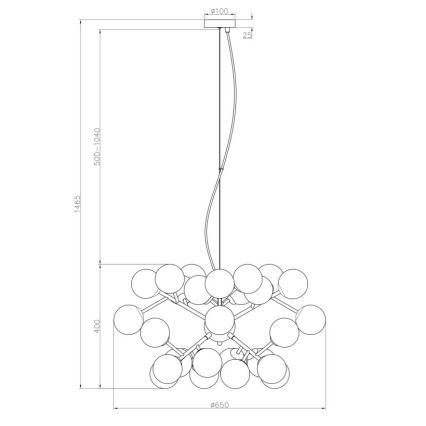 Maytoni MOD545PL-24BS - Hängeleuchte DALLAS 24xG9/28W/230V golden