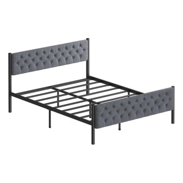 Metall-Doppelbett KAROM 140 x 200 cm, grau, Belastbarkeit 200 kg
