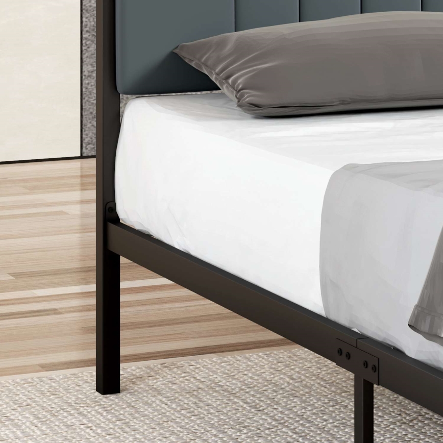 Metall-Doppelbett LUNOR 120x200 cm, Anthrazit, Belastbarkeit 120 kg