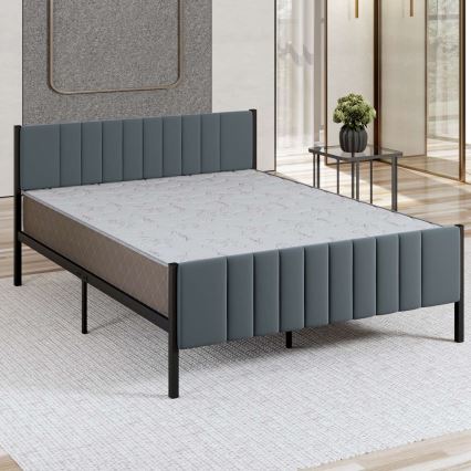 Metall-Doppelbett LUNOR 120x200 cm, Anthrazit, Belastbarkeit 120 kg