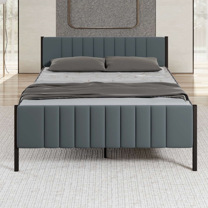 Metall-Doppelbett LUNOR 120x200 cm, Anthrazit, Belastbarkeit 120 kg