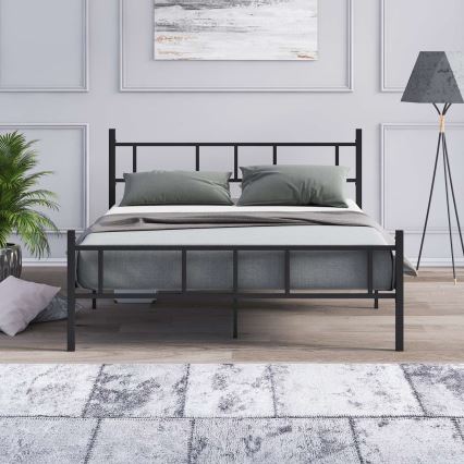 Metall-Doppelbett PIRON 160x200 cm, schwarz, max. Tragkraft 200 kg