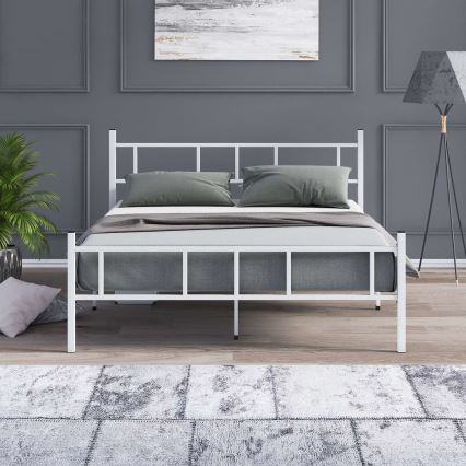 Metall-Doppelbett PIRON 160x200 cm, weiß, Belastbarkeit 200 kg