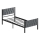 Metall-Einzelbett KAROM 90 x 200 cm, grau, belastbar bis 120 kg