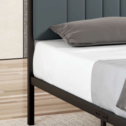 Metall-Einzelbett LUNOR 90 x 200 cm, Anthrazit, Tragkraft 120 kg