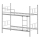 Metall-Etagenbett MAVEN 90x200 cm, weiß, Tragfähigkeit 2x100 kg