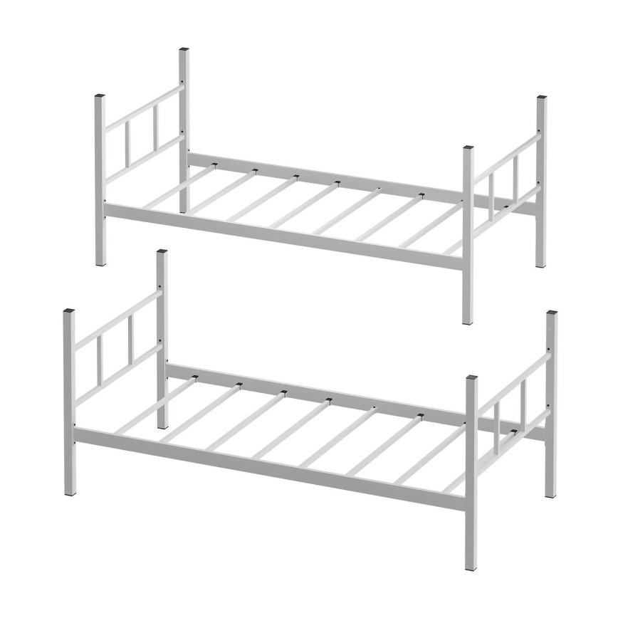 Metall-Etagenbett MAVEN 90x200 cm, weiß, Tragfähigkeit 2x100 kg