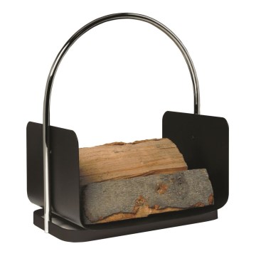 Metall-Holzkorb mit Griff 50x41 cm schwarz