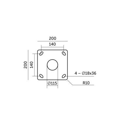 Metallmast für Außenbeleuchtung BASE, 3 m, grau