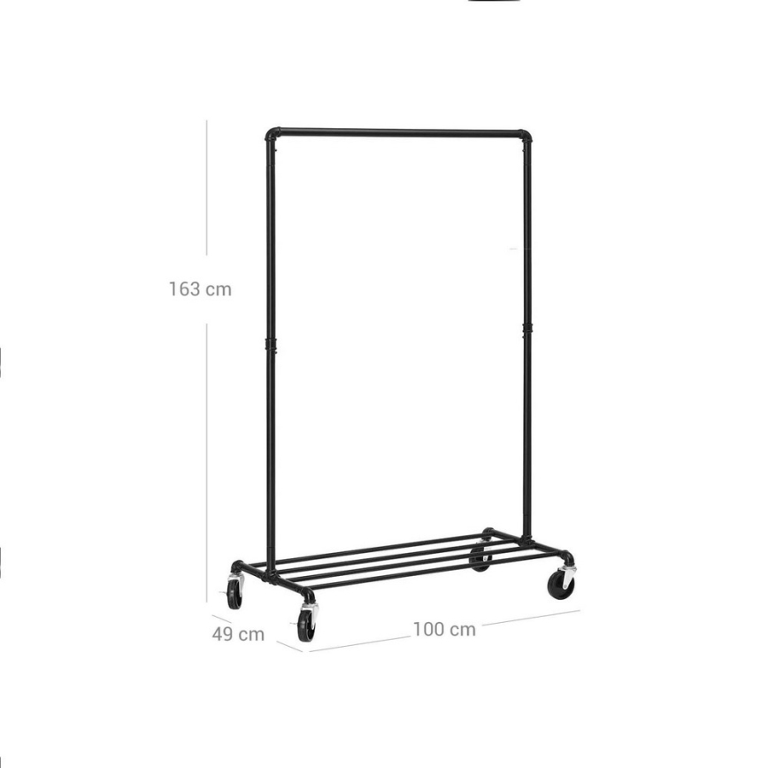 Mobiler Garderobenständer LINEA – schwarz