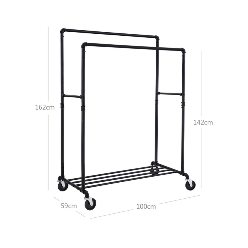 Mobiler Garderobenständer LINEA, schwarz