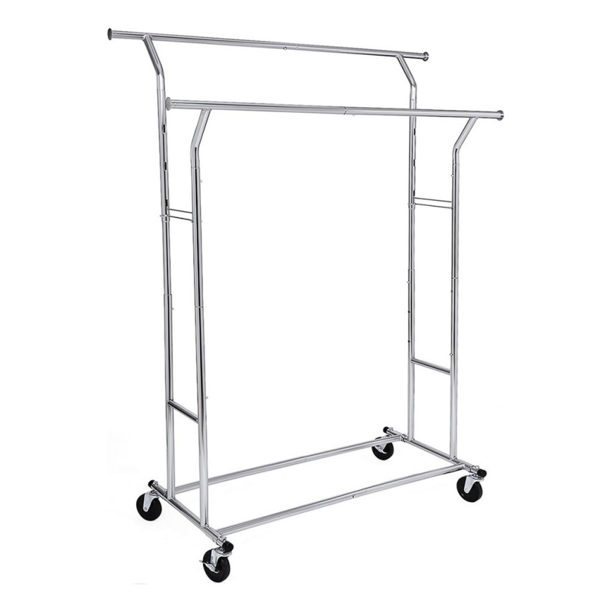 Mobiler Garderobenständer LINEA, silber