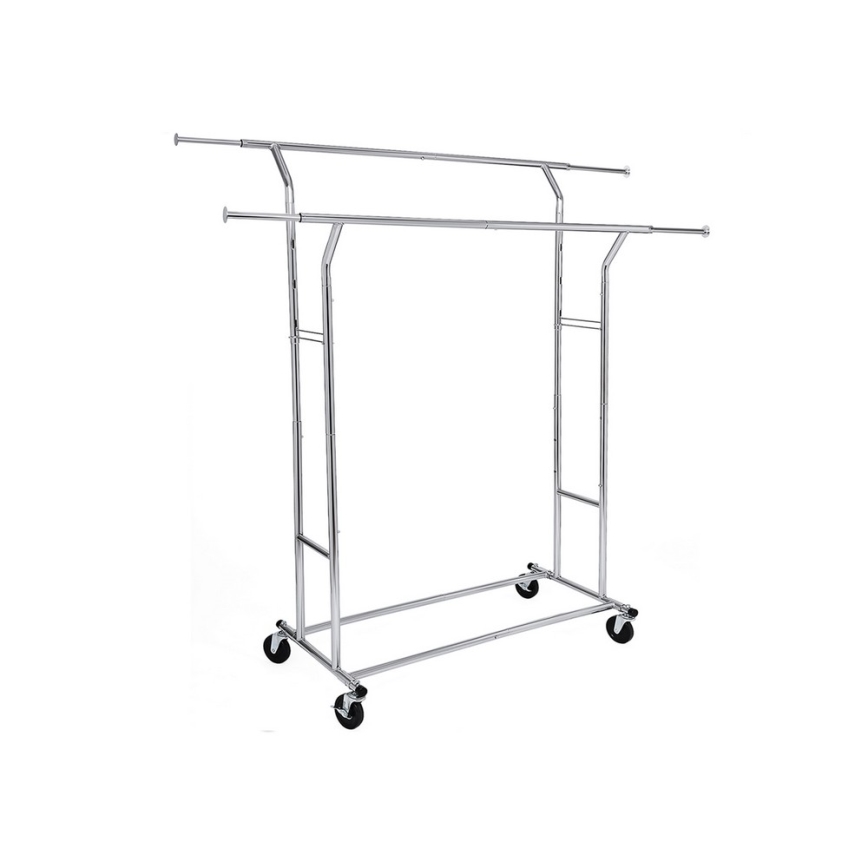 Mobiler Garderobenständer LINEA, silber