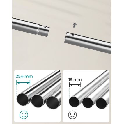 Mobiler Garderobenständer LINEA, silber