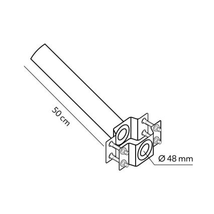 Montagehalterung für Außenleuchten BASE Ø 48 mm, schwarz