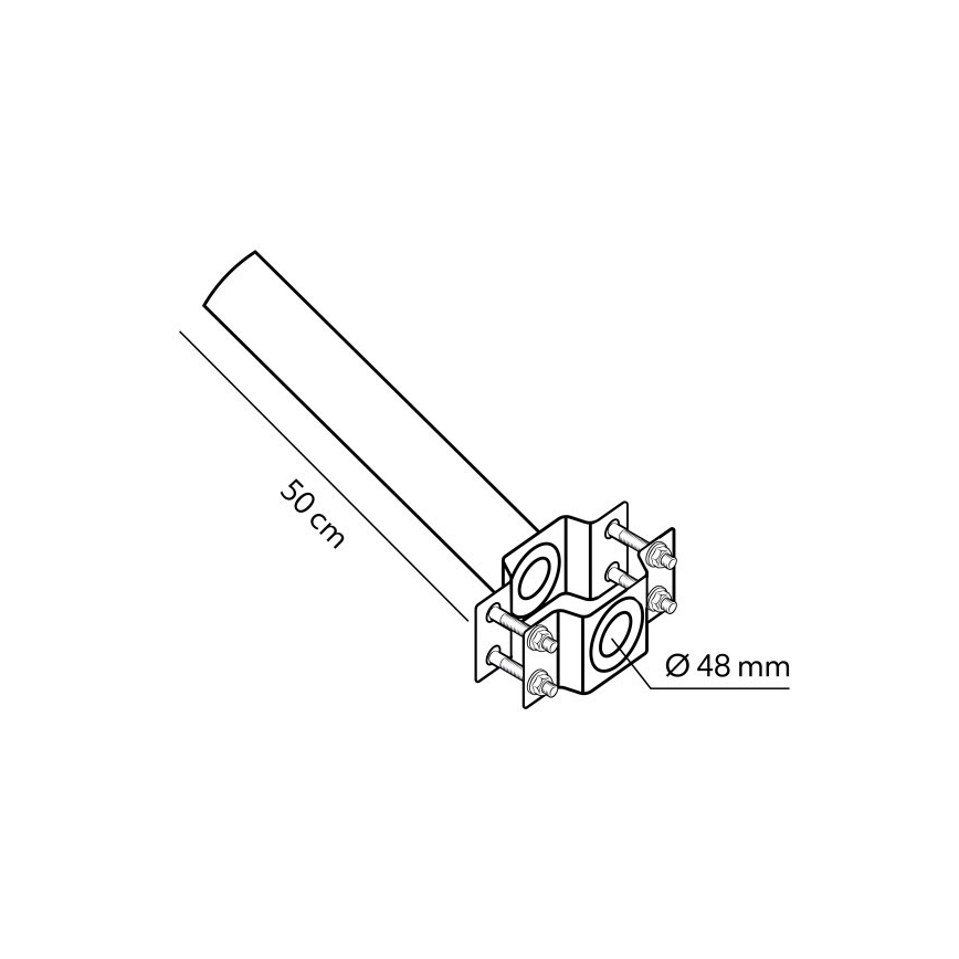 Montagehalterung für Außenleuchten BASE Ø 48 mm, schwarz