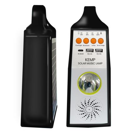 Multifunktionale LED-Solarleuchte mit Lautsprecher und Powerbank LED/5W/7200 mAh IP65
