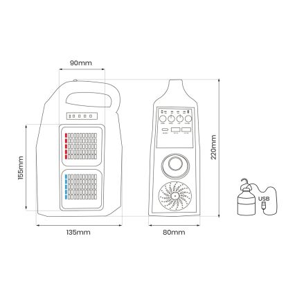 Multifunktionale LED-Solarleuchte mit Lautsprecher und Powerbank LED/5W/7200 mAh IP65