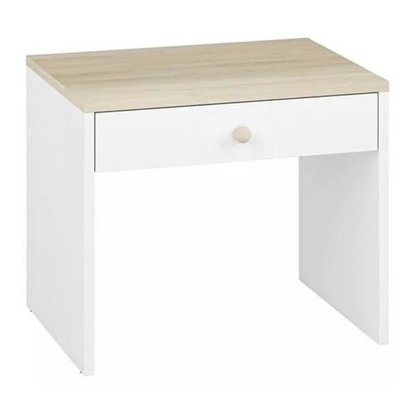 Nachttisch BUBO 58x69 cm Weiß/helles Buchenholz