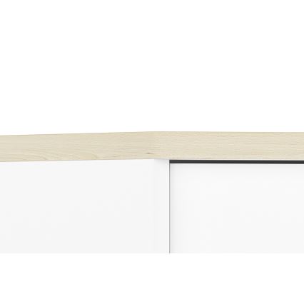 Nachttisch BUBO 58x69 cm Weiß/helles Buchenholz