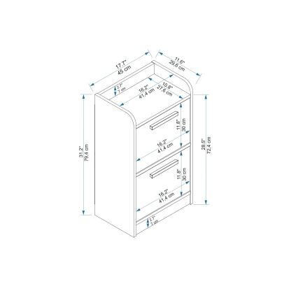 Nachttisch LUSES 79,4x45 cm Atlantik-Kiefer/Beige