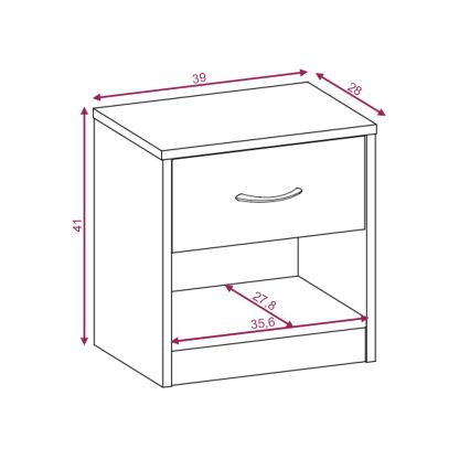 Nachttisch NED Sonoma-Eiche/Weiß